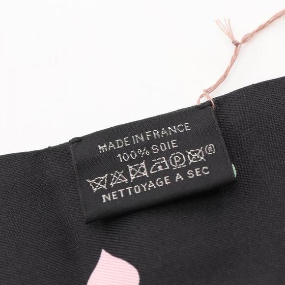 HERMES Black Silk Scarf - Picture 4 of 6